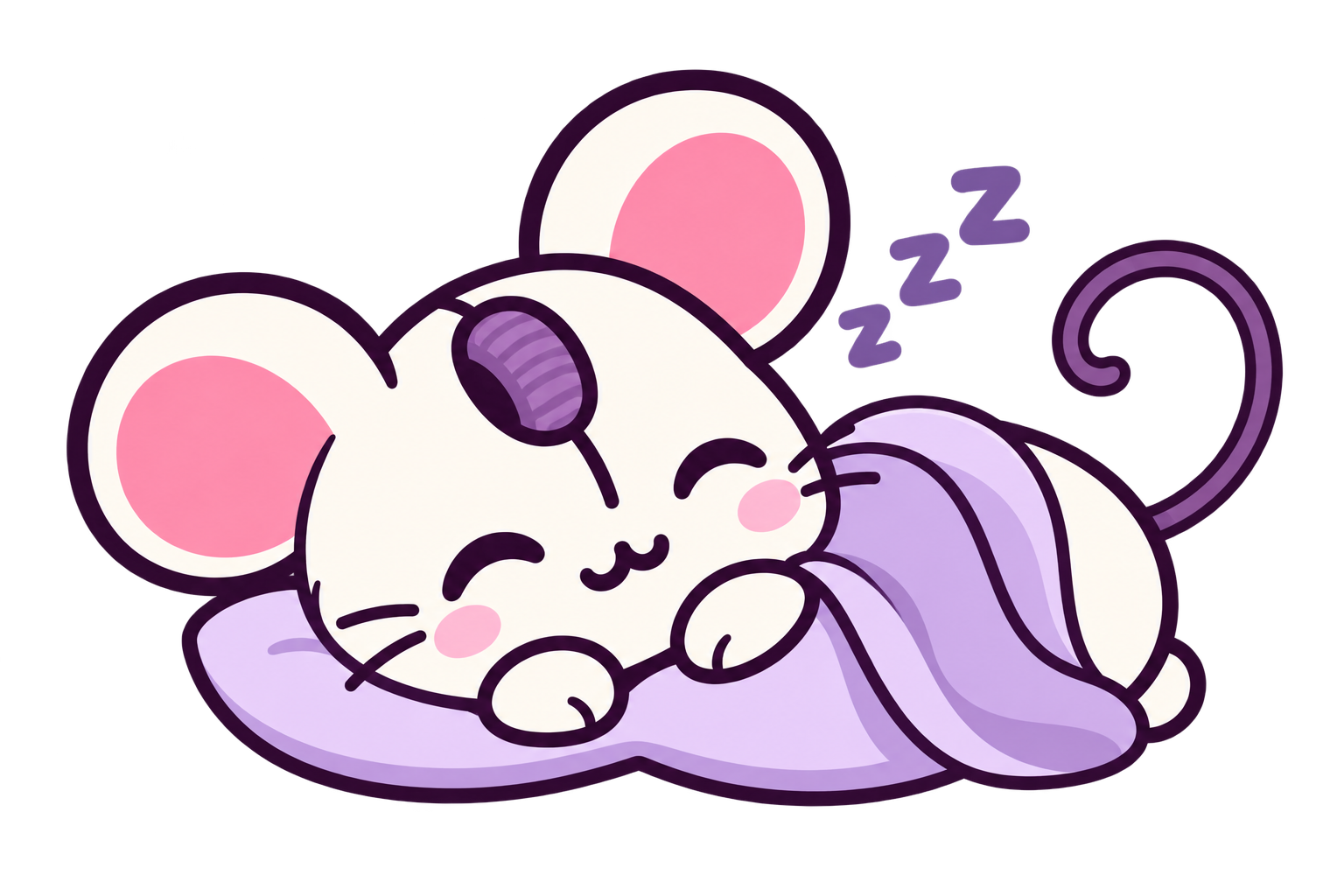 Mascota ChibiMouse durmiendo